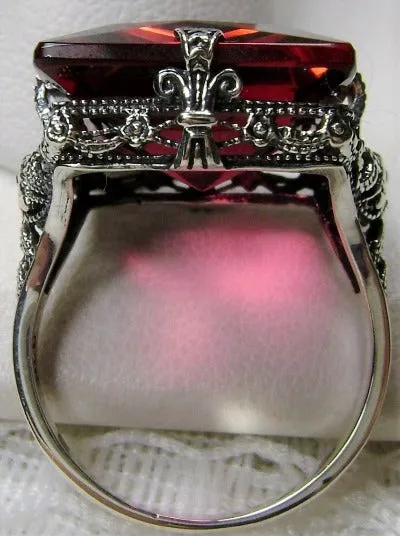 Ruby Ring, Size 7, 12ct Square Gem, Victorian Jewelry #D77 - Ready to Ship