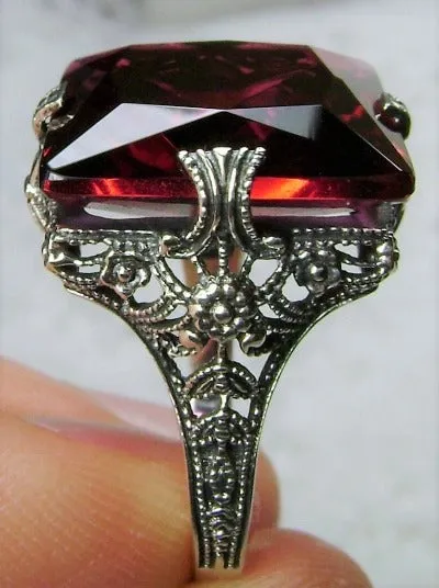 Ruby Ring, Size 7, 12ct Square Gem, Victorian Jewelry #D77 - Ready to Ship
