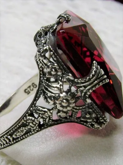 Ruby Ring, Size 7, 12ct Square Gem, Victorian Jewelry #D77 - Ready to Ship