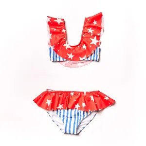 Ruffle Bikini // blue stripes // 2yrs // LAST ONE