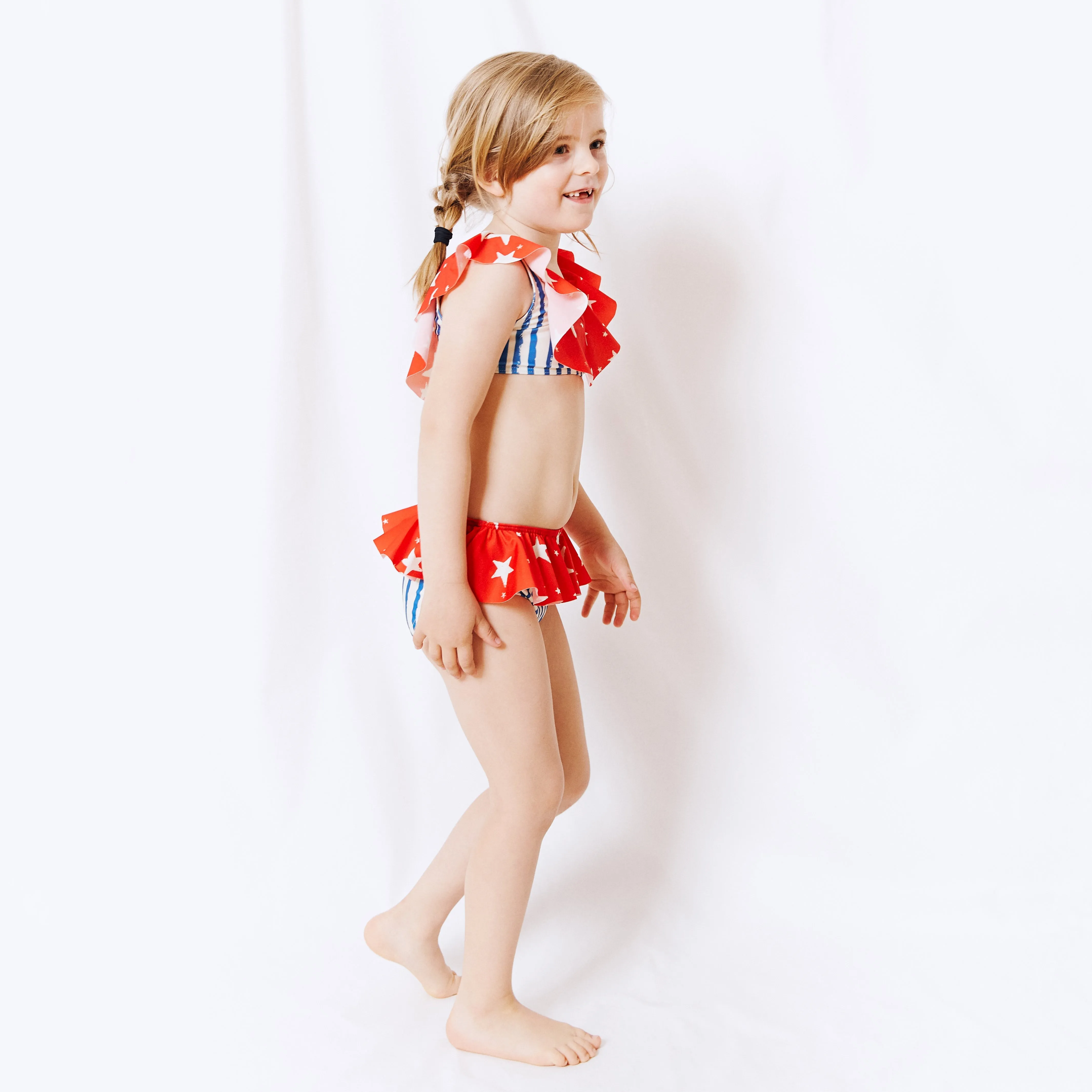 Ruffle Bikini // blue stripes // 2yrs // LAST ONE