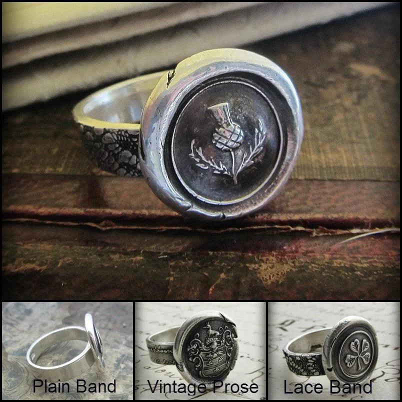 Scottish Thistle Wax Seal Ring