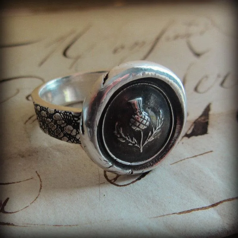 Scottish Thistle Wax Seal Ring