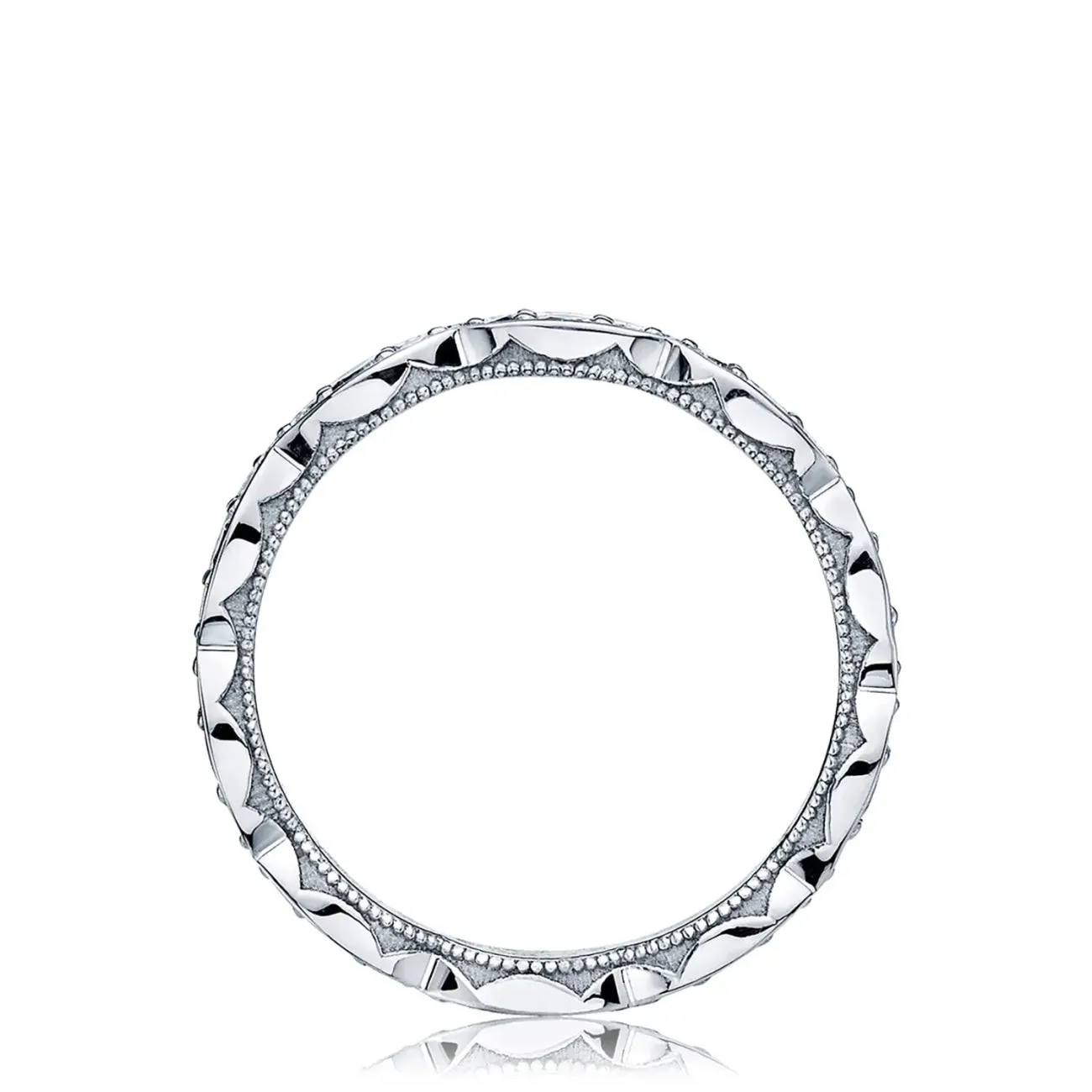 Sculpted Crescent Platinum Marquise Design Wedding Band Ring