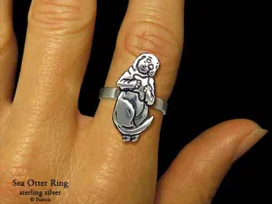 Sea Otter Ring Sterling Silver