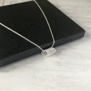 Seven Silver Rings Necklace