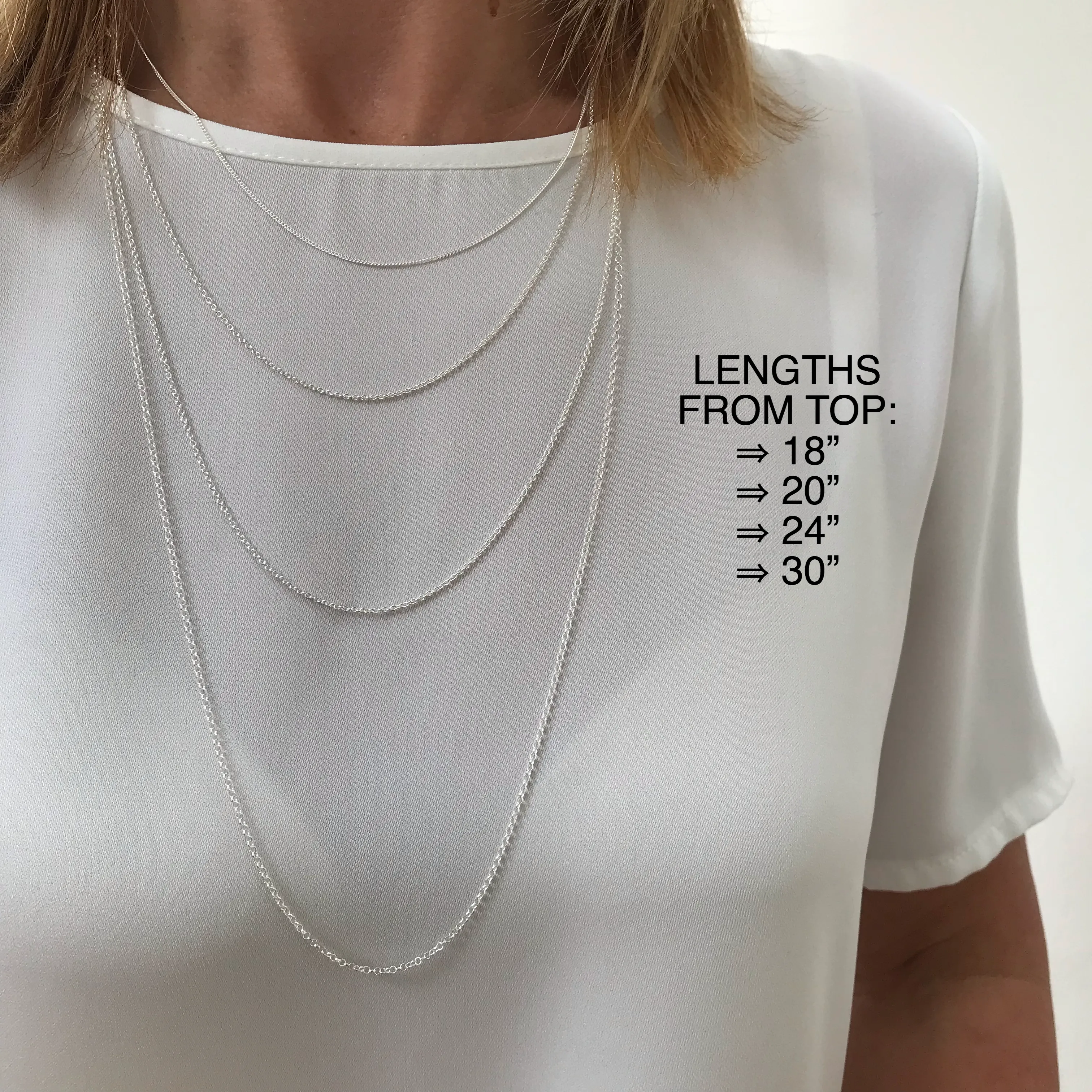 Seven Silver Rings Necklace