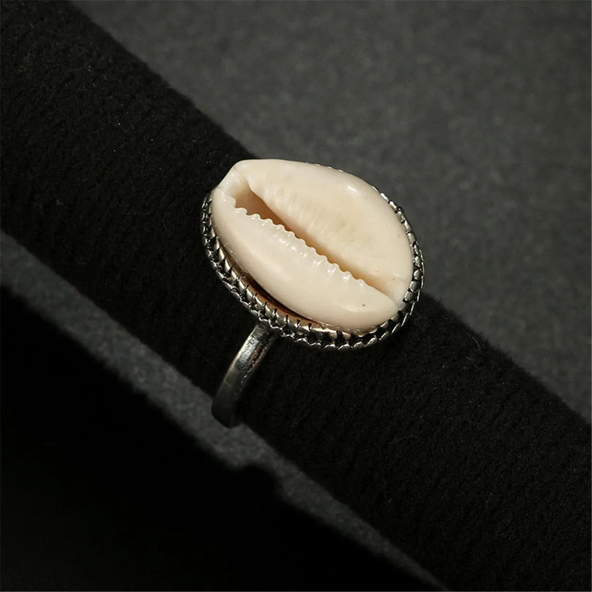Shell & Silver-Plated Cowrie Ring