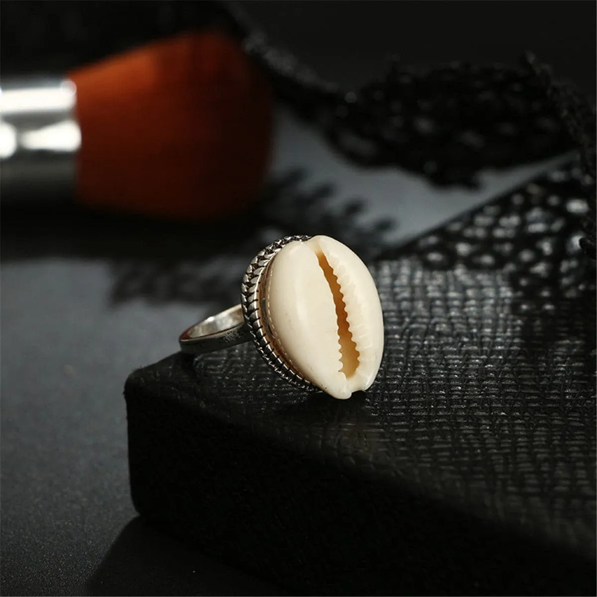 Shell & Silver-Plated Cowrie Ring