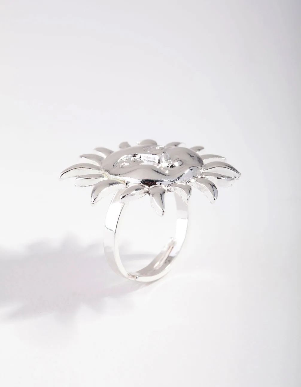 Silver Sun Face Ring