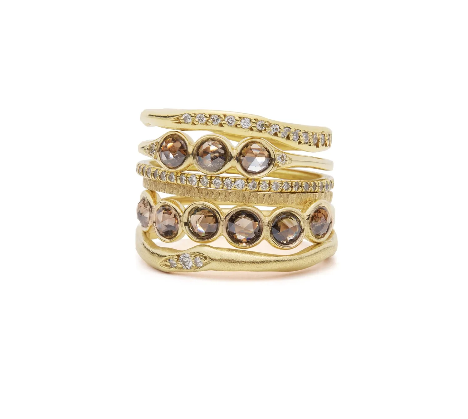 six bezel band champagne