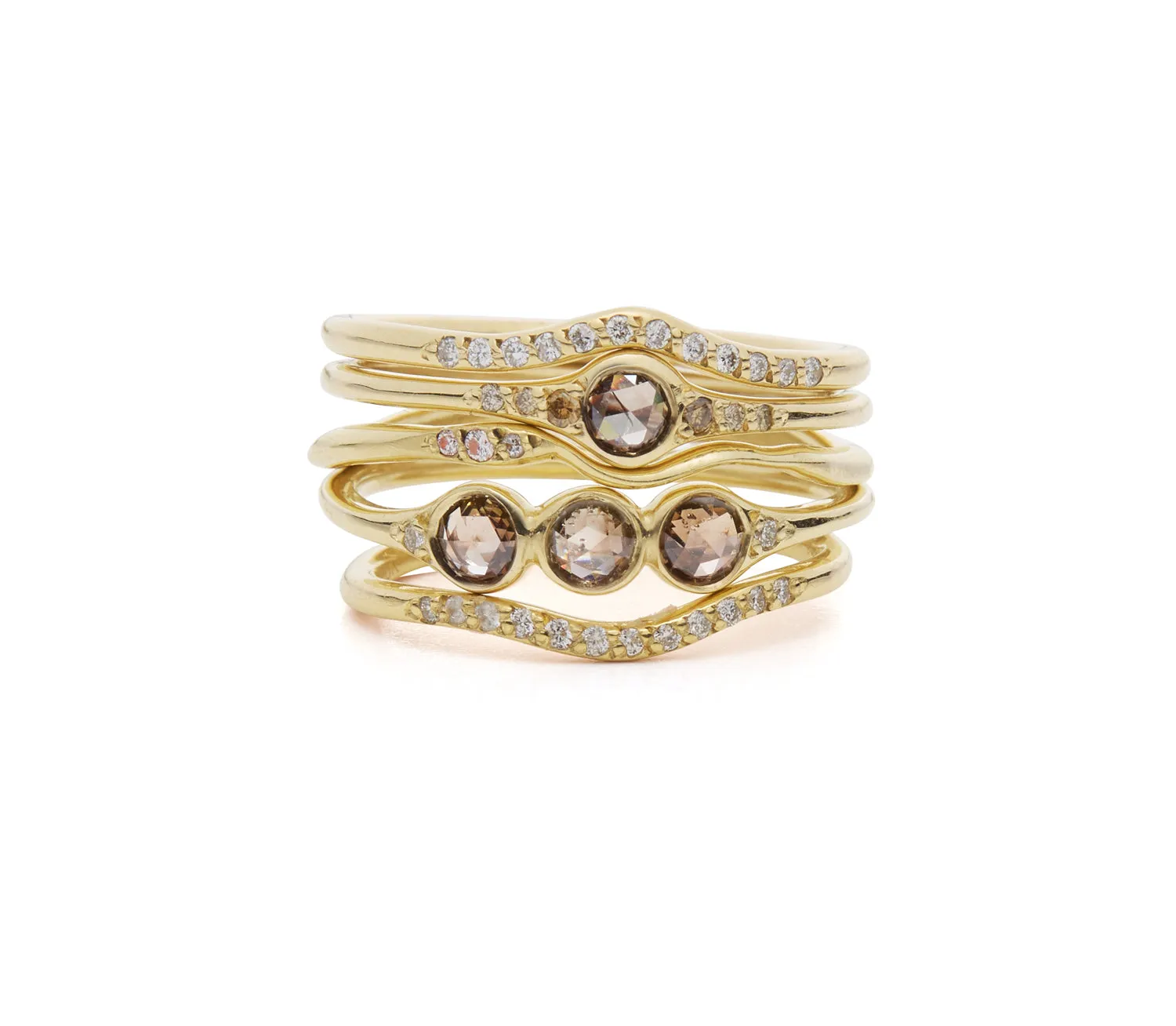 six bezel band champagne