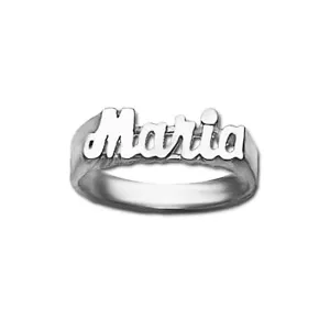 Small Sterling Silver Script Name Ring - 6mm