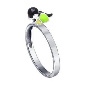 SOKOLOV - Chickadee Bird Ring - Silver 925 With Enamel, Yellow