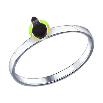SOKOLOV - Chickadee Bird Ring - Silver 925 With Enamel, Yellow