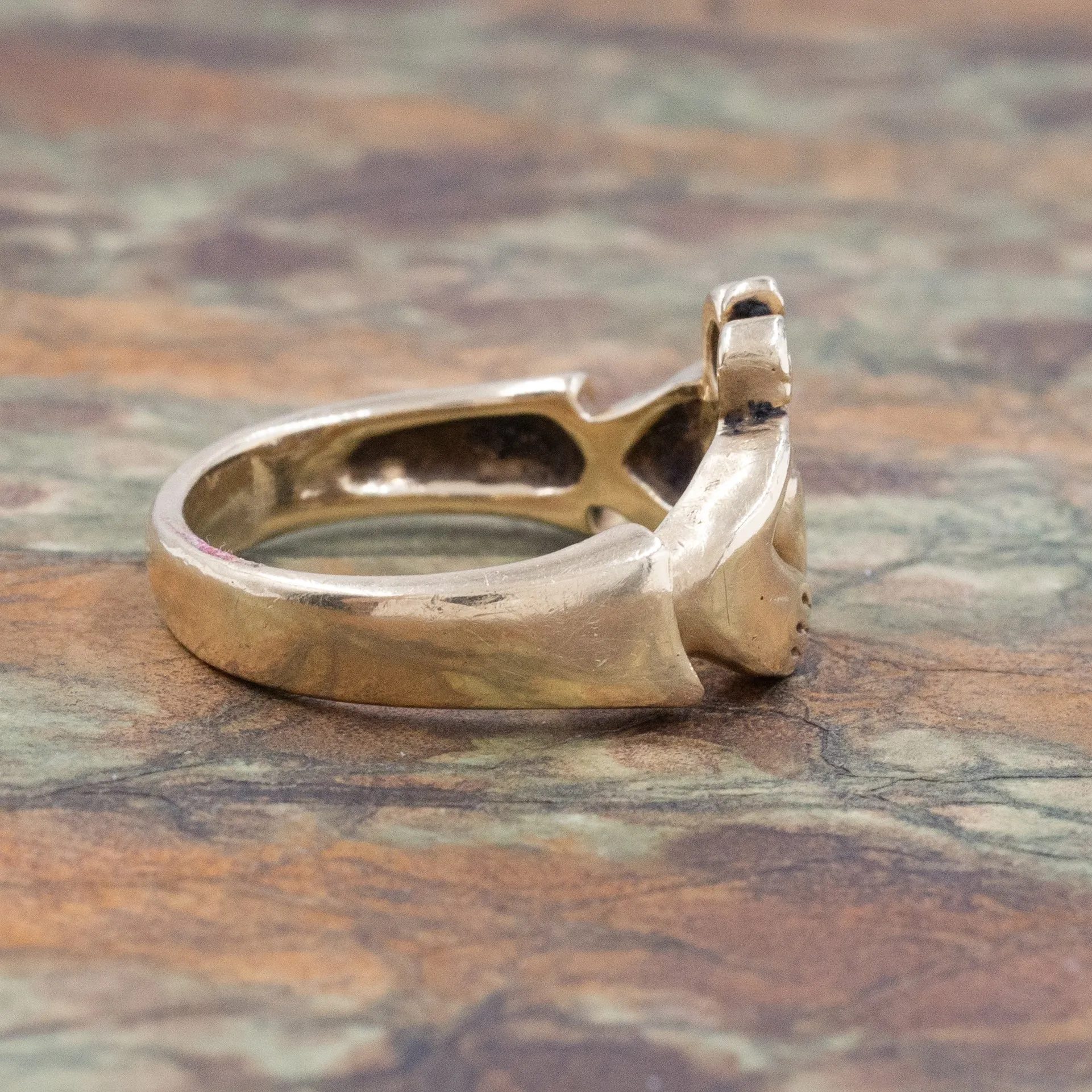 Solid 14 Karat Yellow Gold Claddagh Ring
