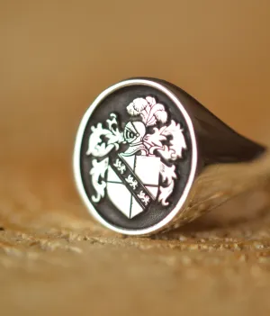 Solid Gold 14k Solid Gold Custom Coat of Arms Ring