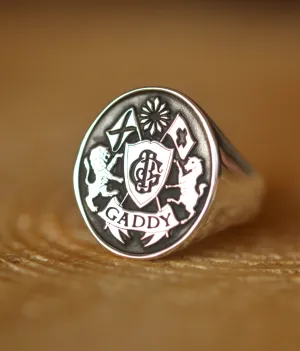 Solid Gold Custom Made Family Crest Ring - Any Crest