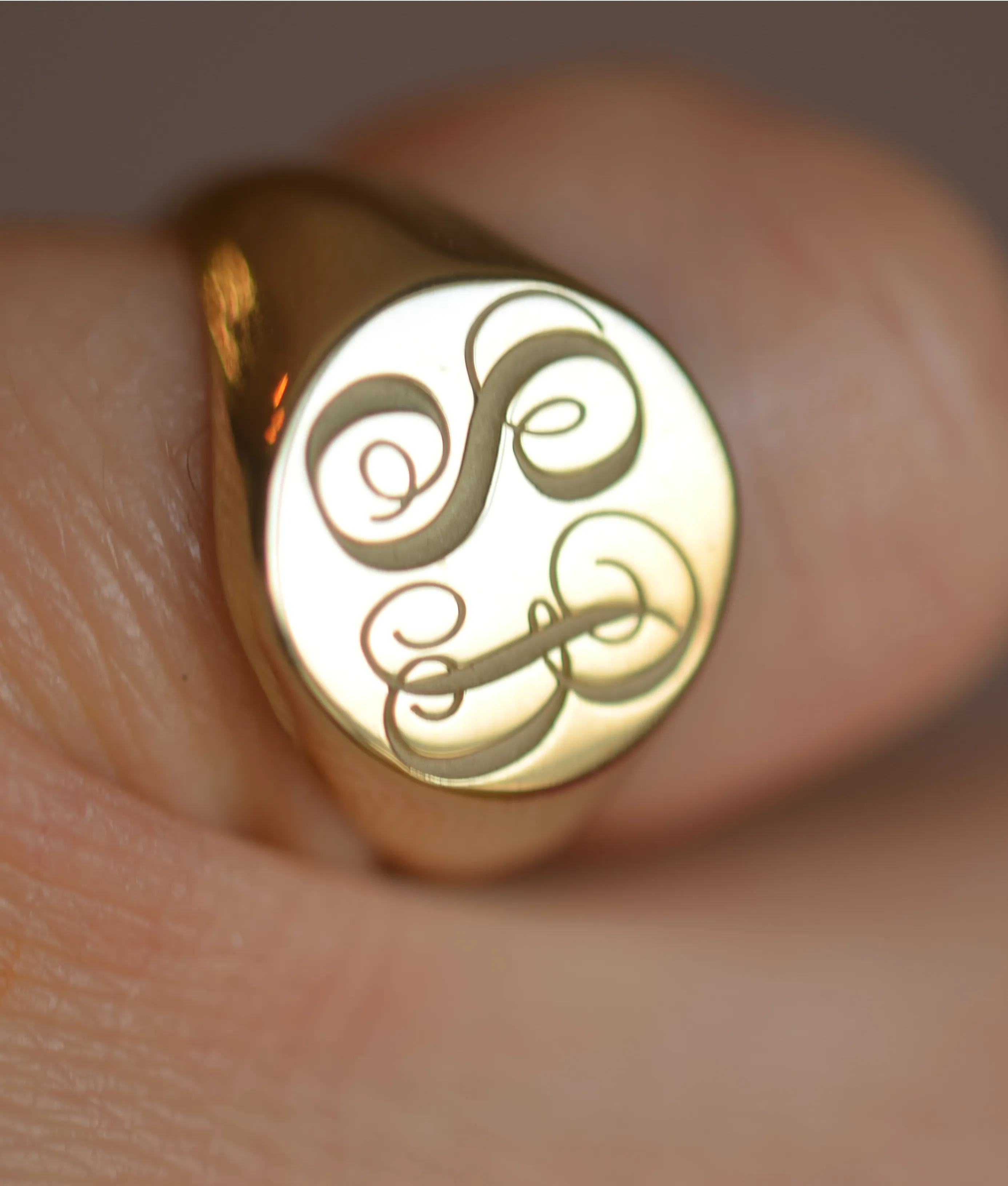 Solid Gold Design Your Own -  Monogram Signet Ring