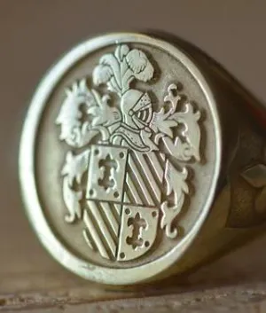 Solid Gold Personalized Family Crest Ring