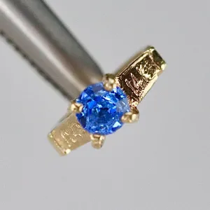SPECIAL: Mini ring in 14k yellow gold - mid blue September