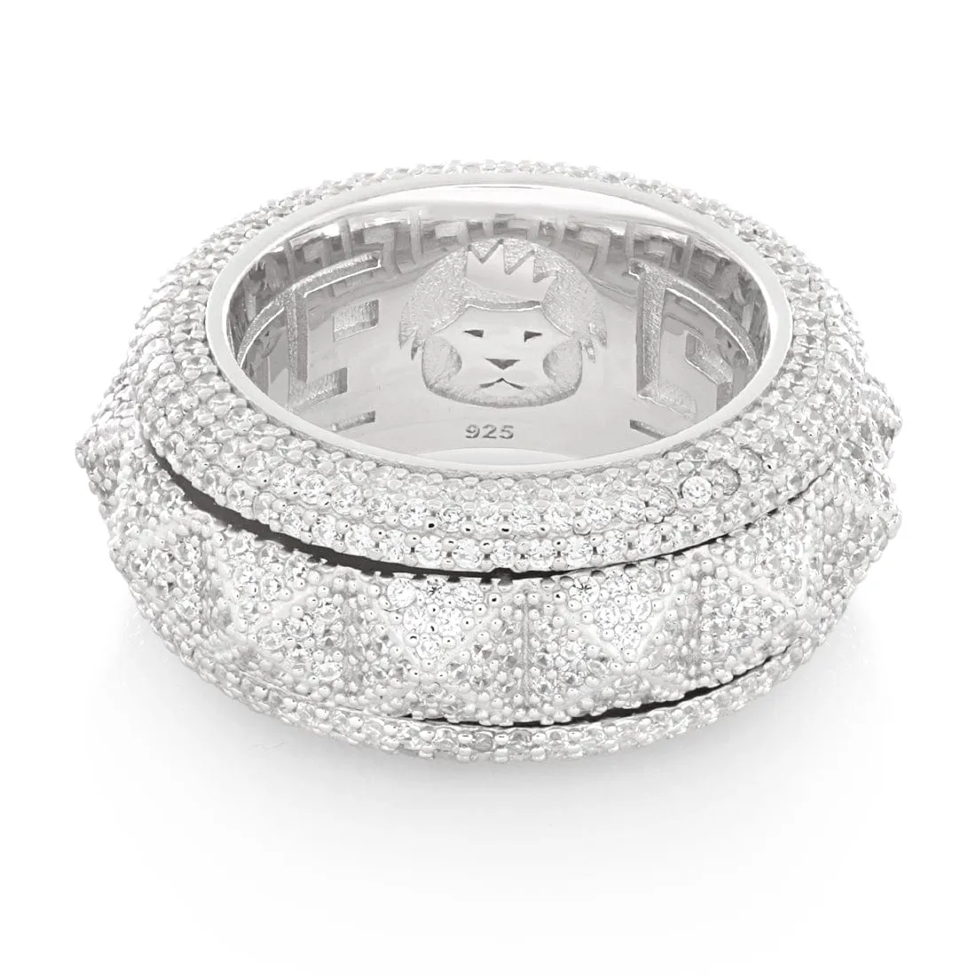 Spike-Studded Icy Spinner Ring