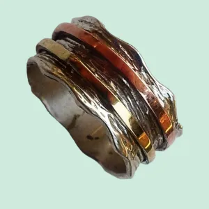 Spinner ring silver gold designer jewelry  Israeli rings in all sizes