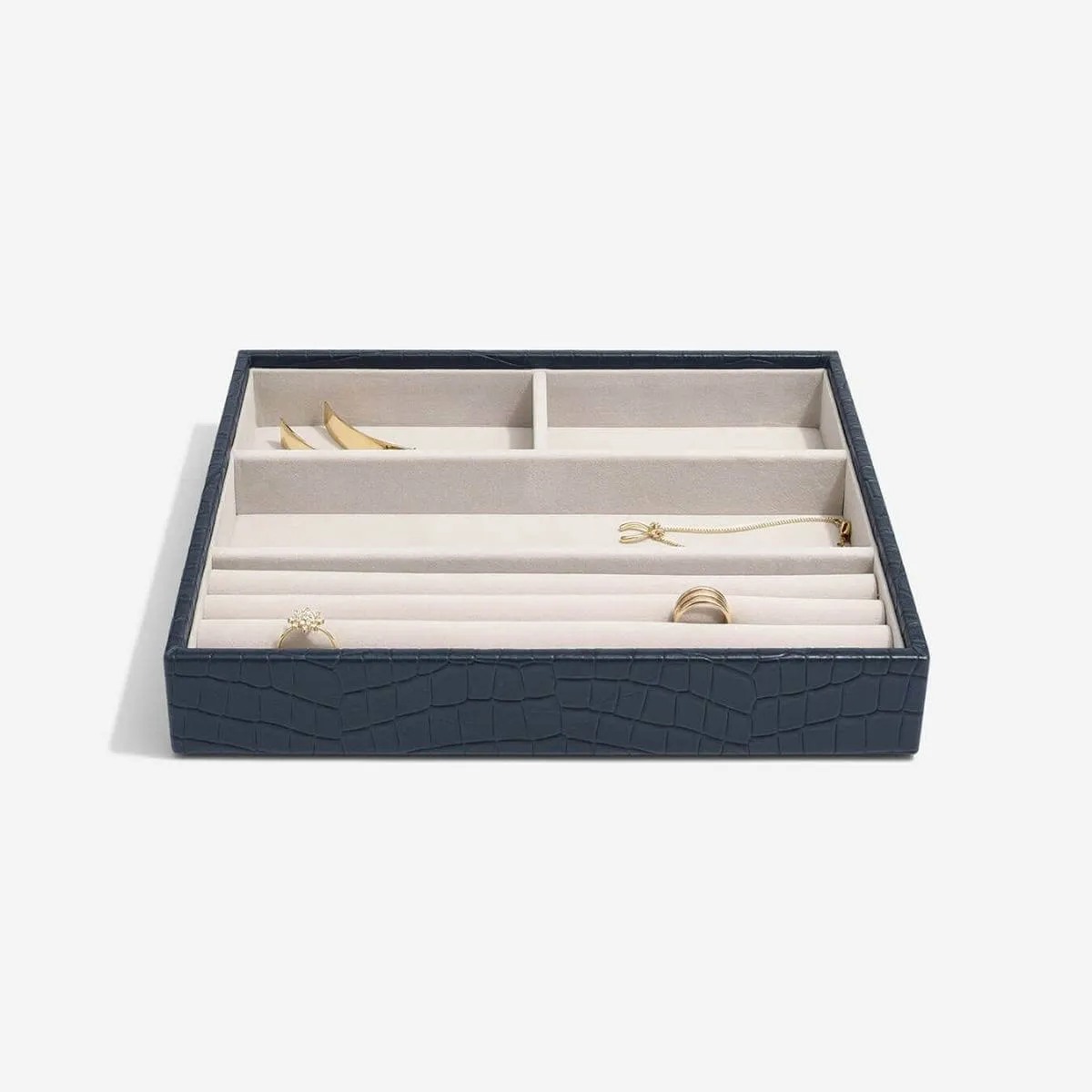 Stackers Classic Jewellery Box (Ring & Bracelet Layer) - Navy Croc