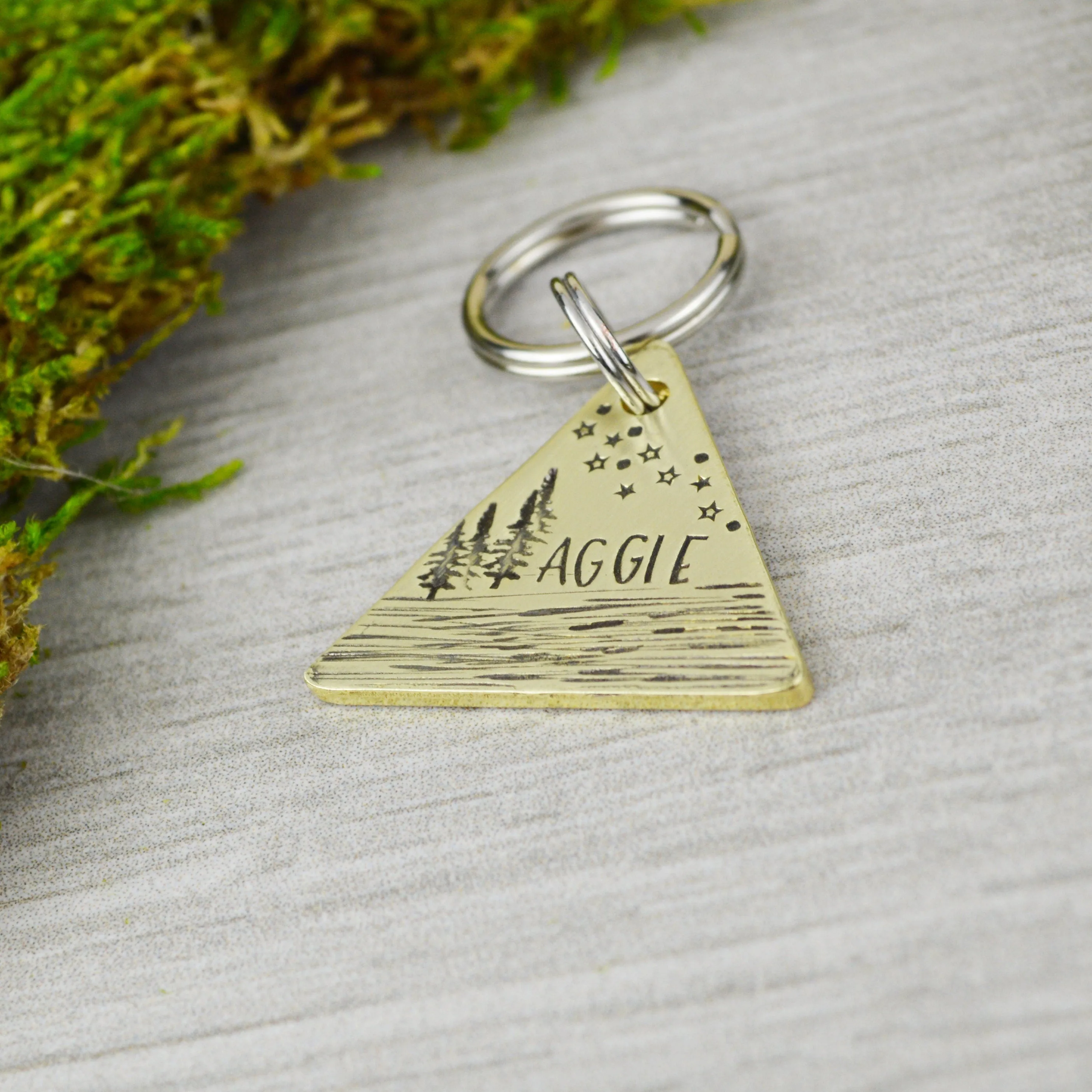 Starry Night on the Lake Pet ID Tag