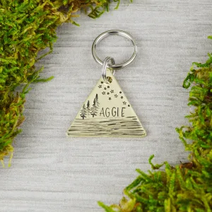 Starry Night on the Lake Pet ID Tag