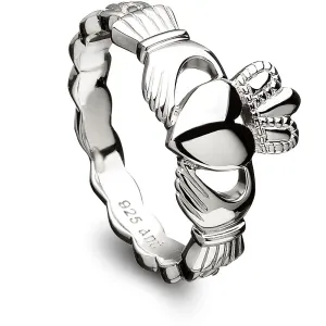 Sterling Silver Claddagh Ring with Celtic Weave - ANU3014
