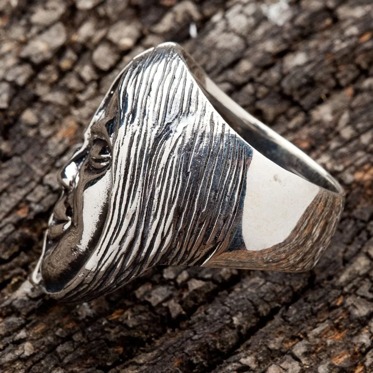 Sterling Silver Two Face Skull Devil Ring