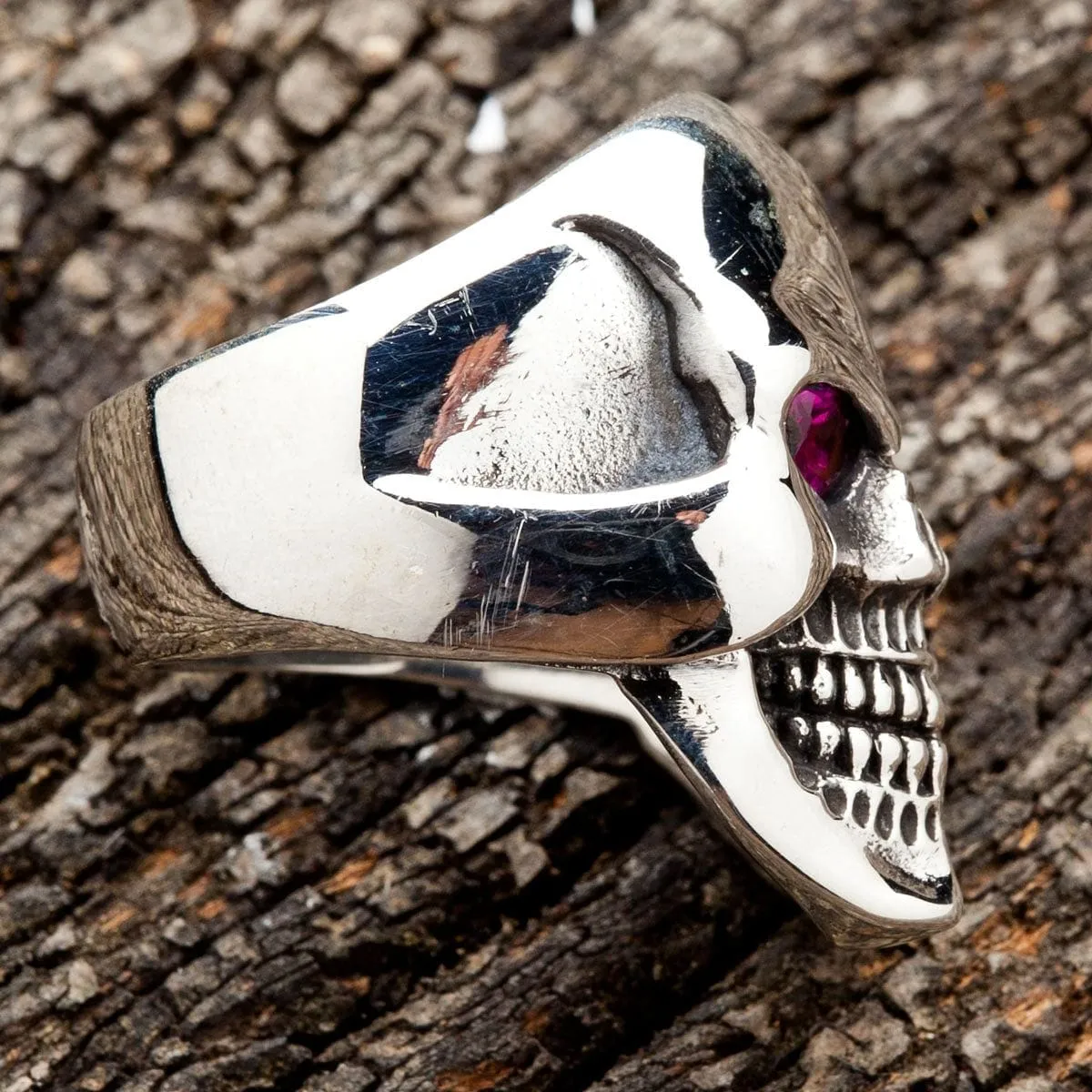Sterling Silver Two Face Skull Devil Ring