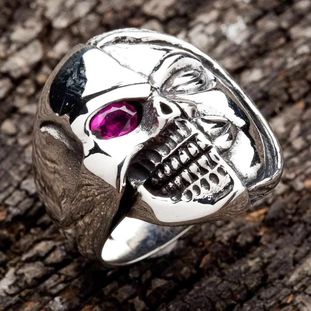 Sterling Silver Two Face Skull Devil Ring