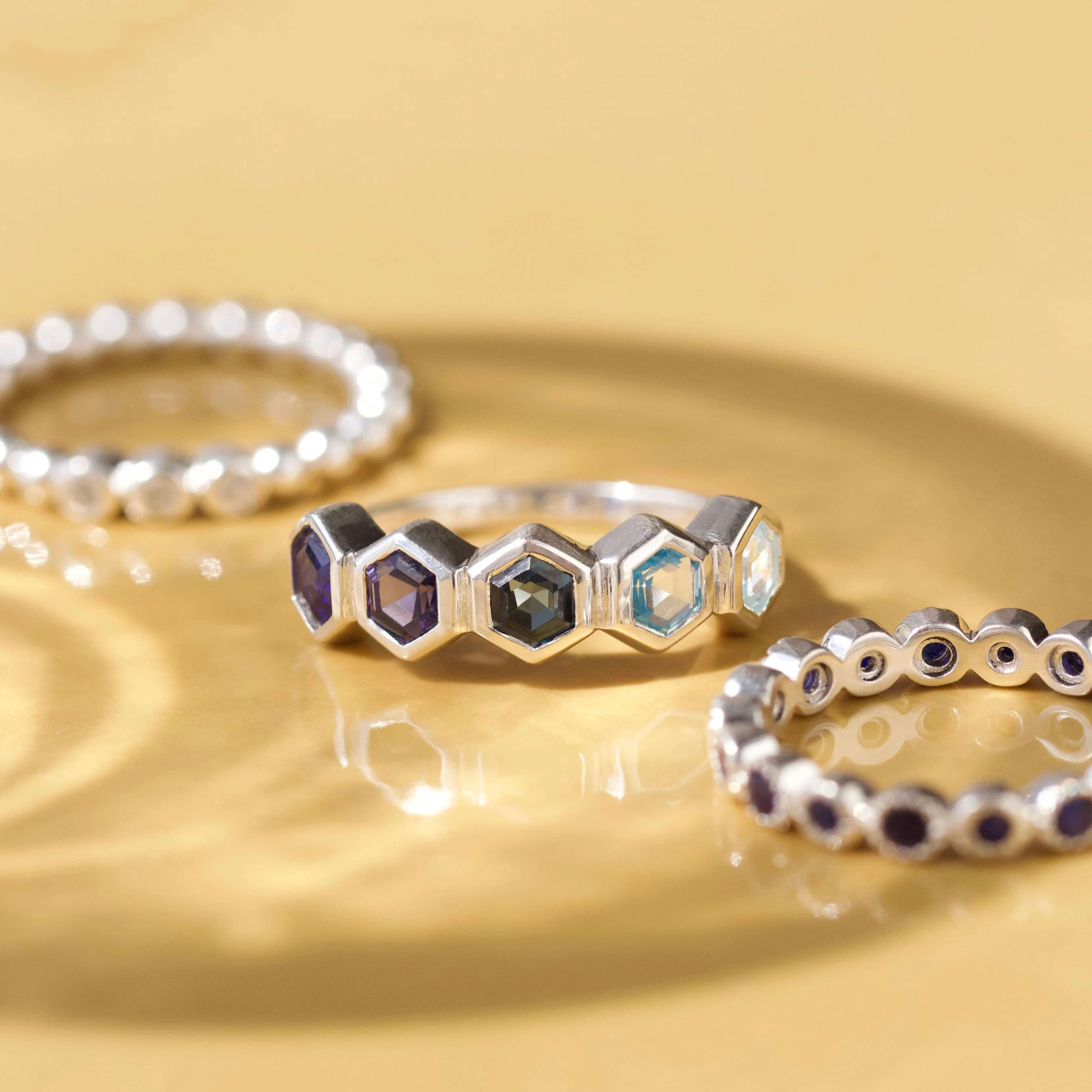 Stevie Ombre Hexagon Ring