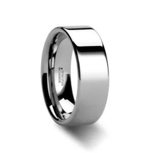 STOCKTON | White Tungsten Ring Flat