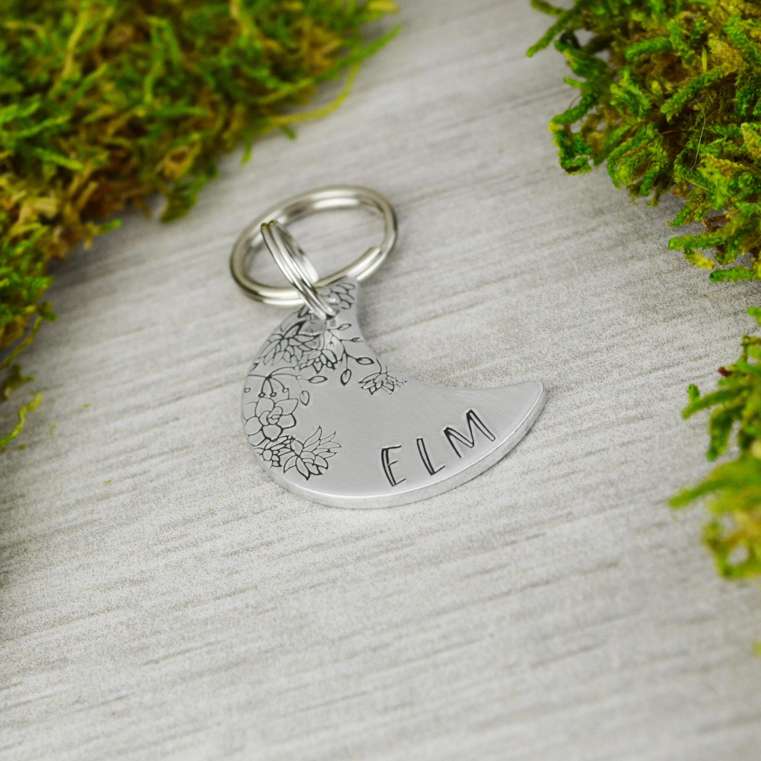 Succulent Moon Pet ID Tag