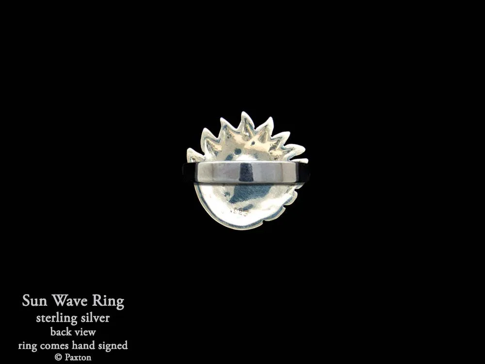 Sun with Ocean Wave Ring Sterling Silver