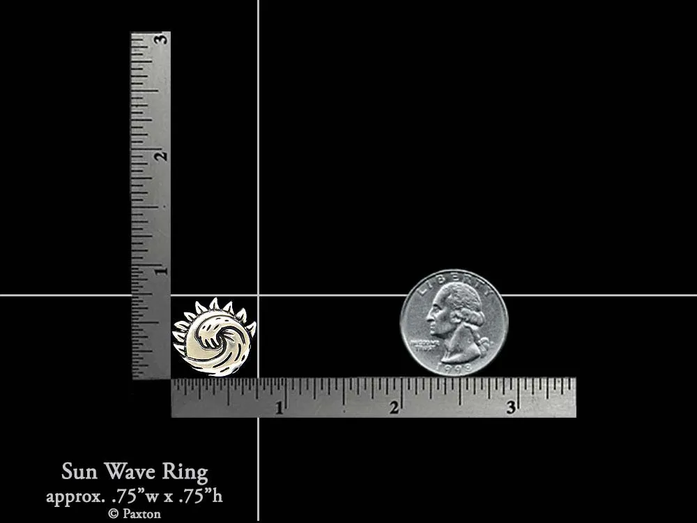 Sun with Ocean Wave Ring Sterling Silver