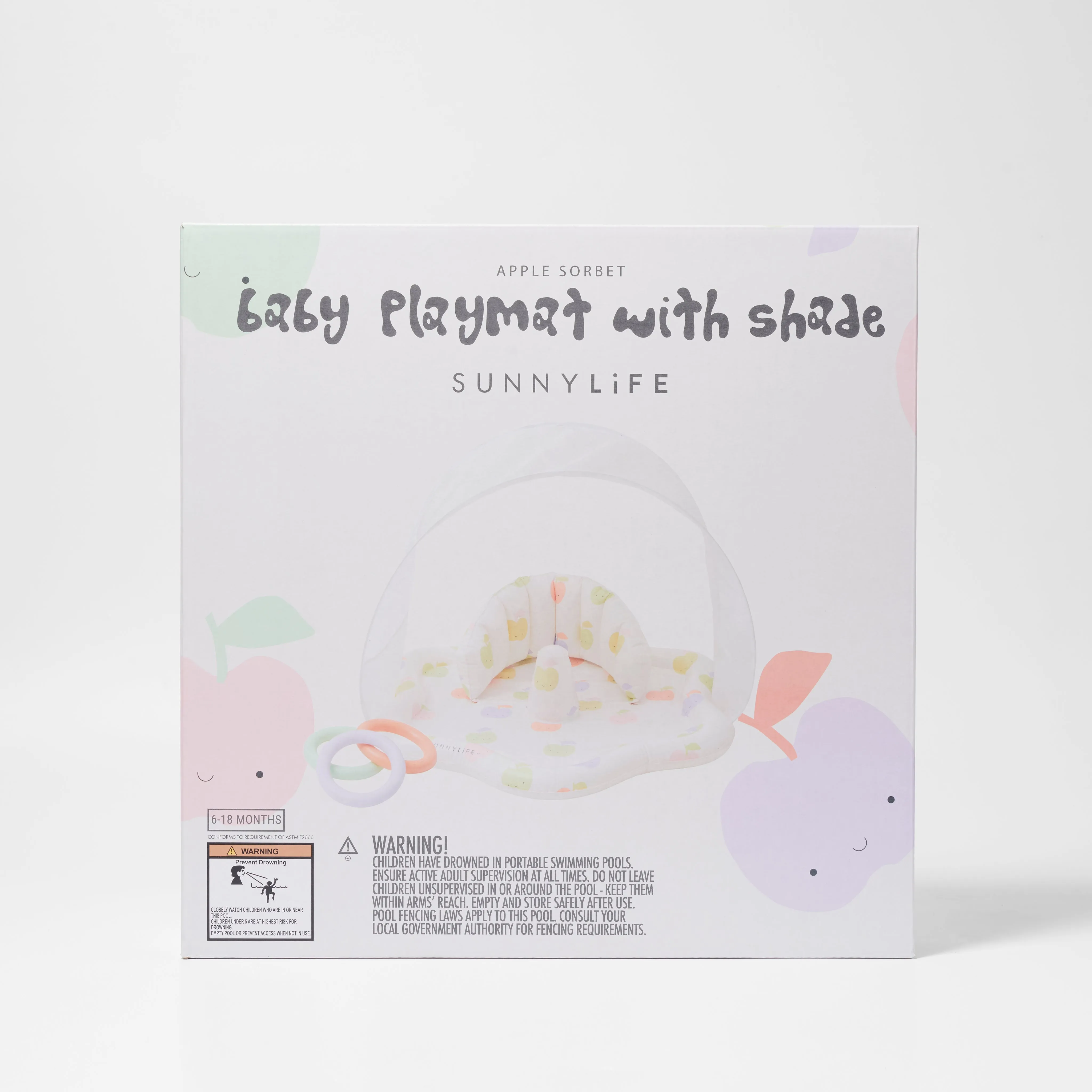 SUNNYLIFE BABY PLAYMAT WITH SHADE - APPLE SORBET