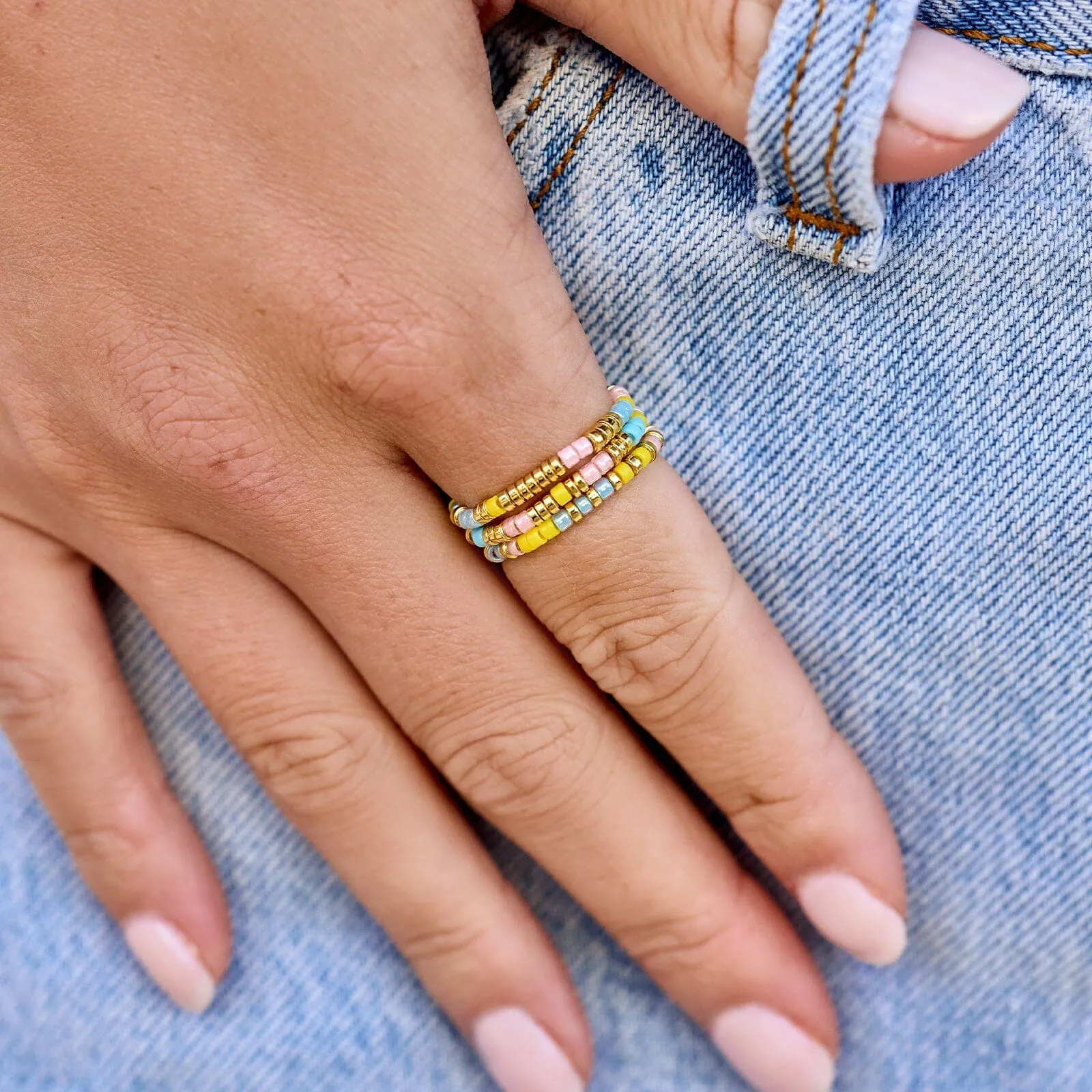 Sunset Beach Stretch Ring Set of 3