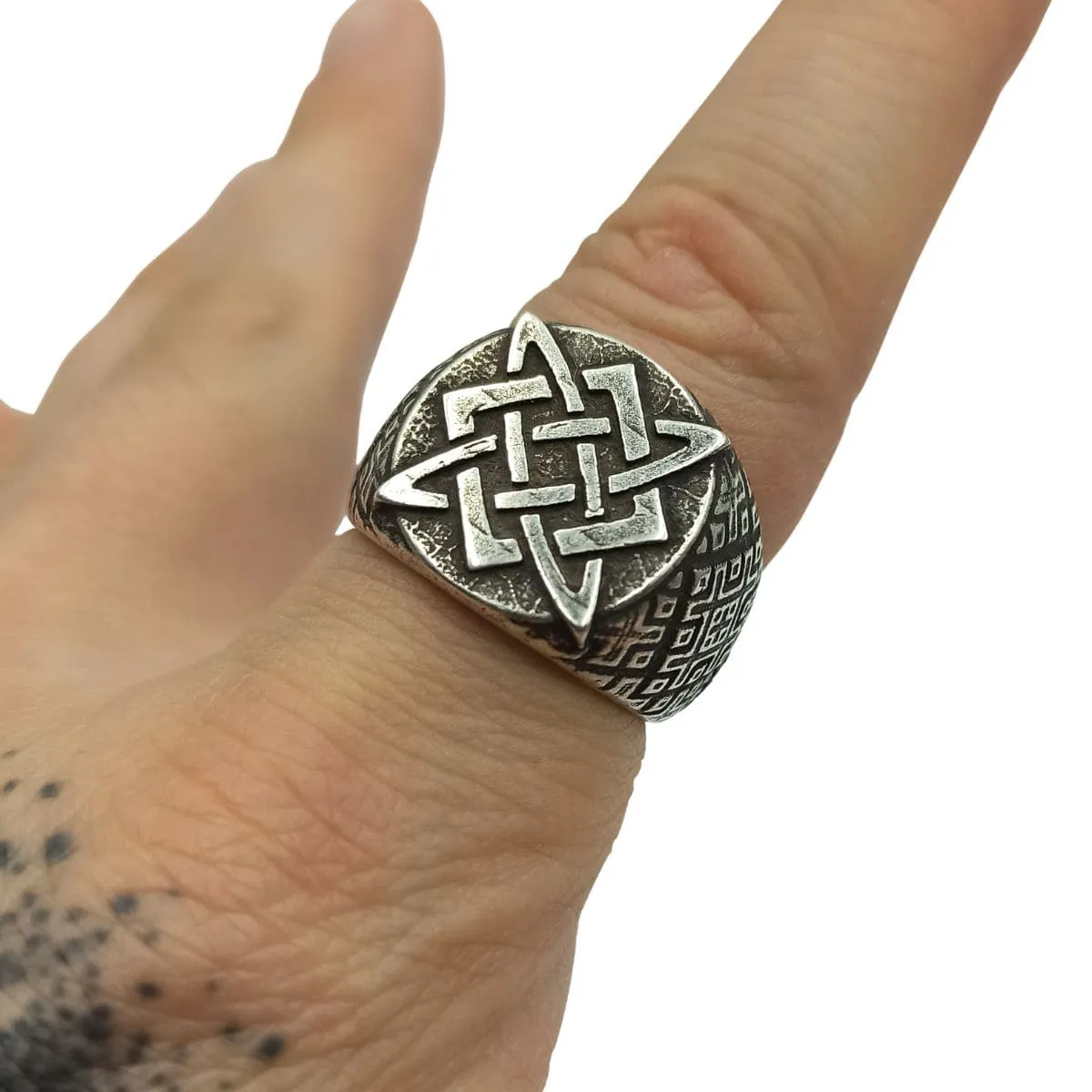 Svarog symbol ring
