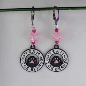 Team Toe Beans Earrings & Stitch Markers