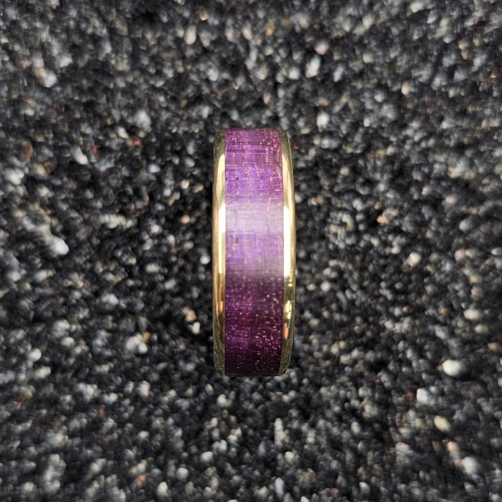 The Crown Ring (Purple Tazmanian Black Wood & Brass Band)