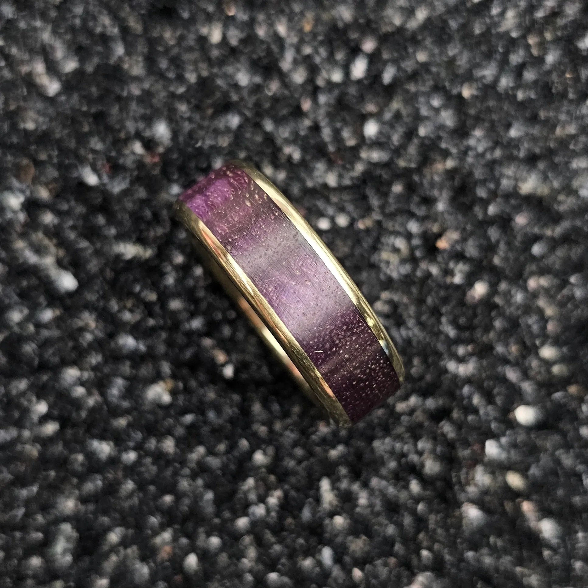 The Crown Ring (Purple Tazmanian Black Wood & Brass Band)