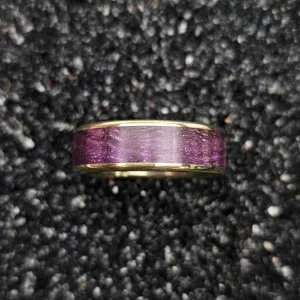 The Crown Ring (Purple Tazmanian Black Wood & Brass Band)