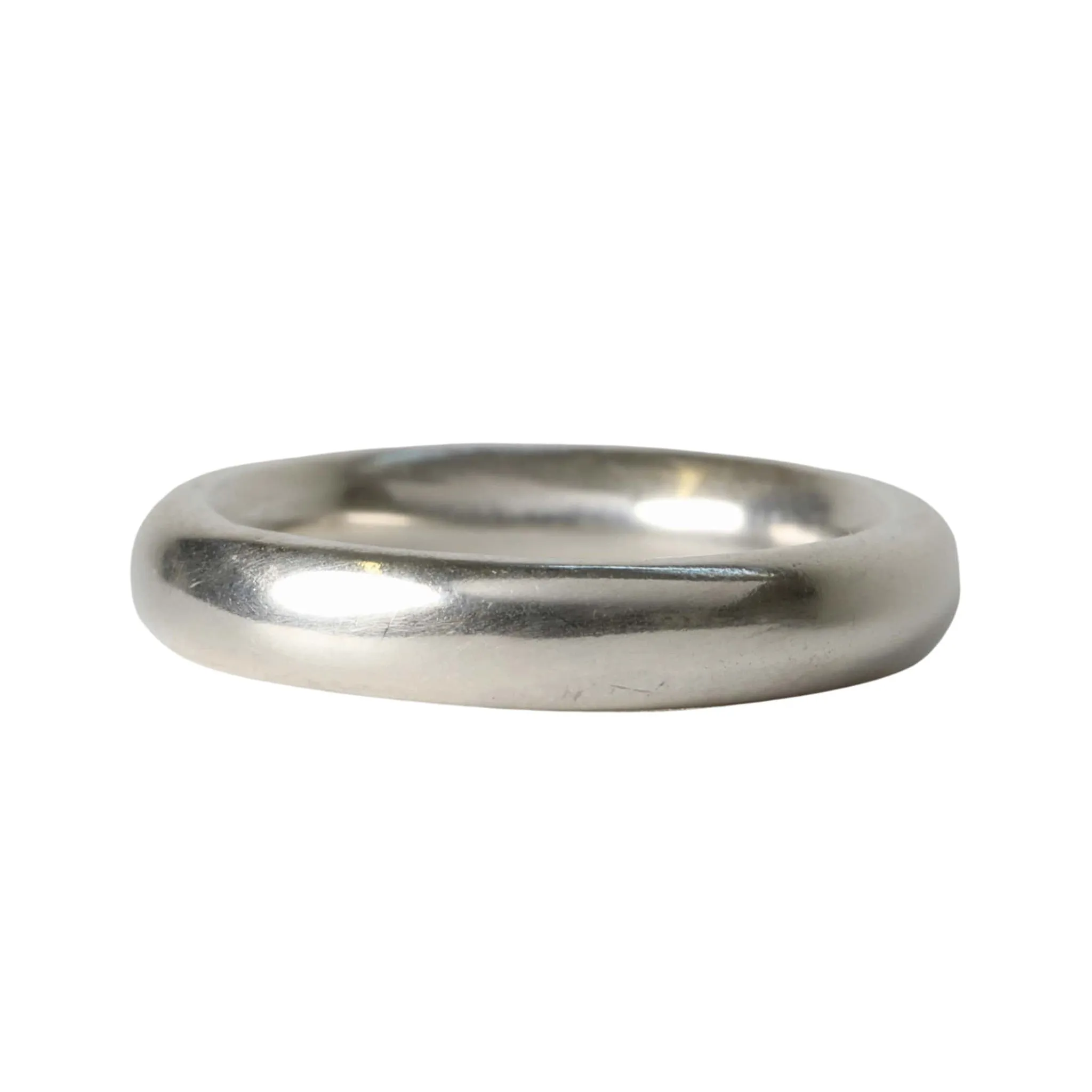 The "Marta" Sterling Silver Hand Carved Thick Rounded Band