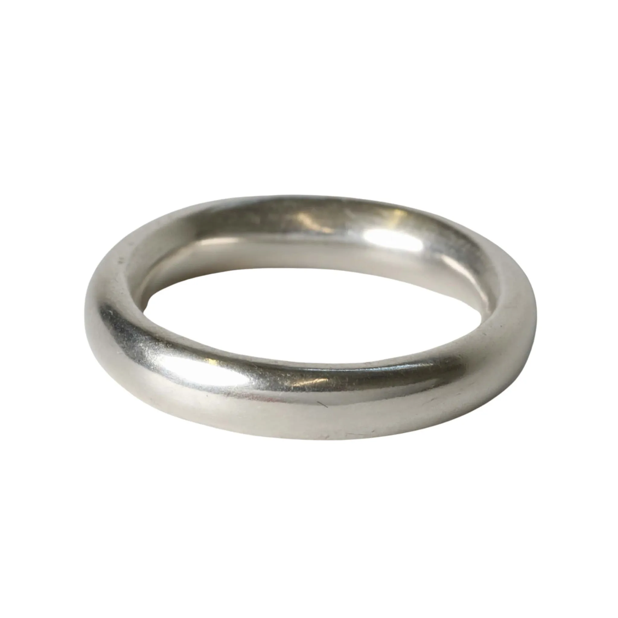 The "Marta" Sterling Silver Hand Carved Thick Rounded Band