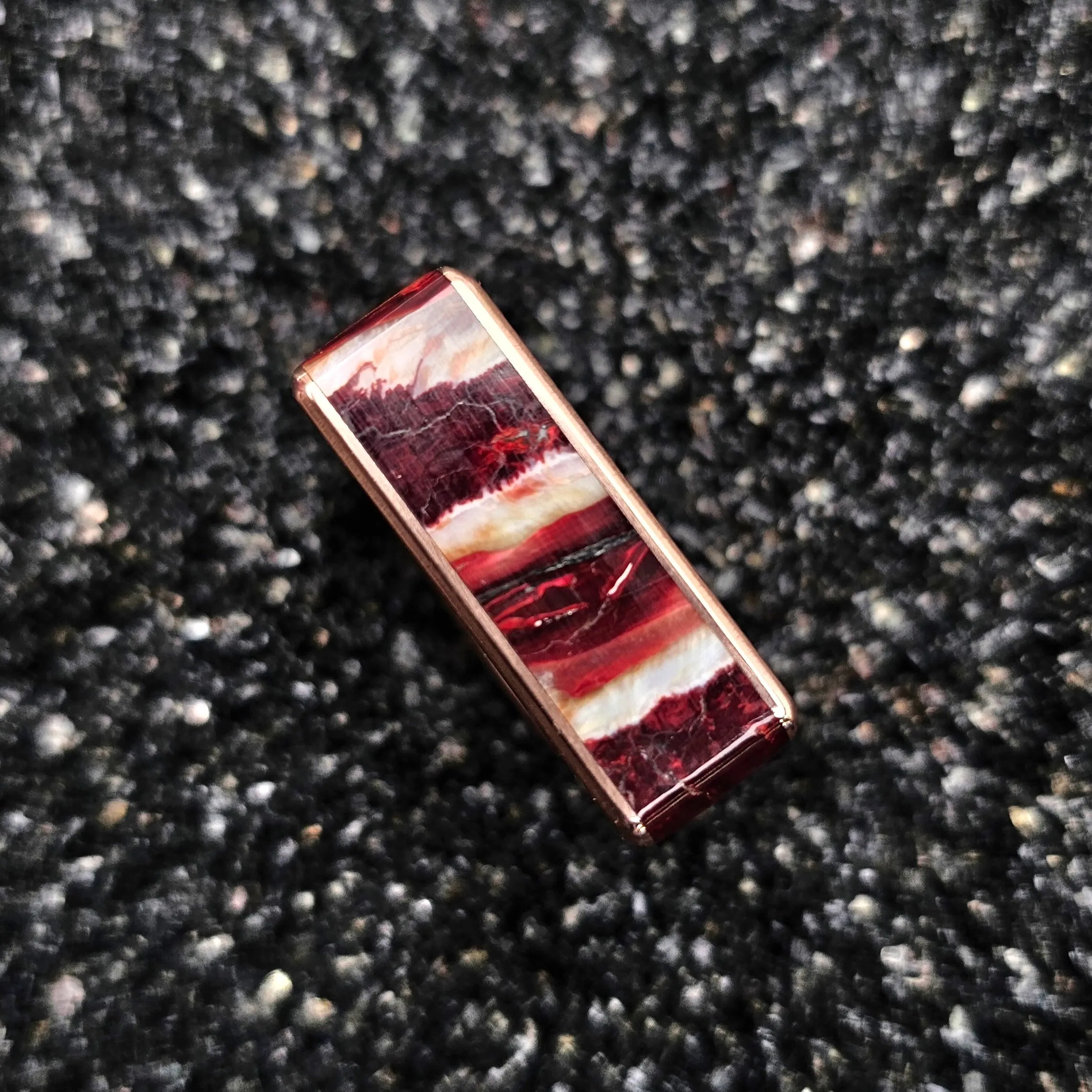 The Throne Ring (Fossilized Woolly Mammoth Tooth, Layered Maple Faced Wood & Copper)