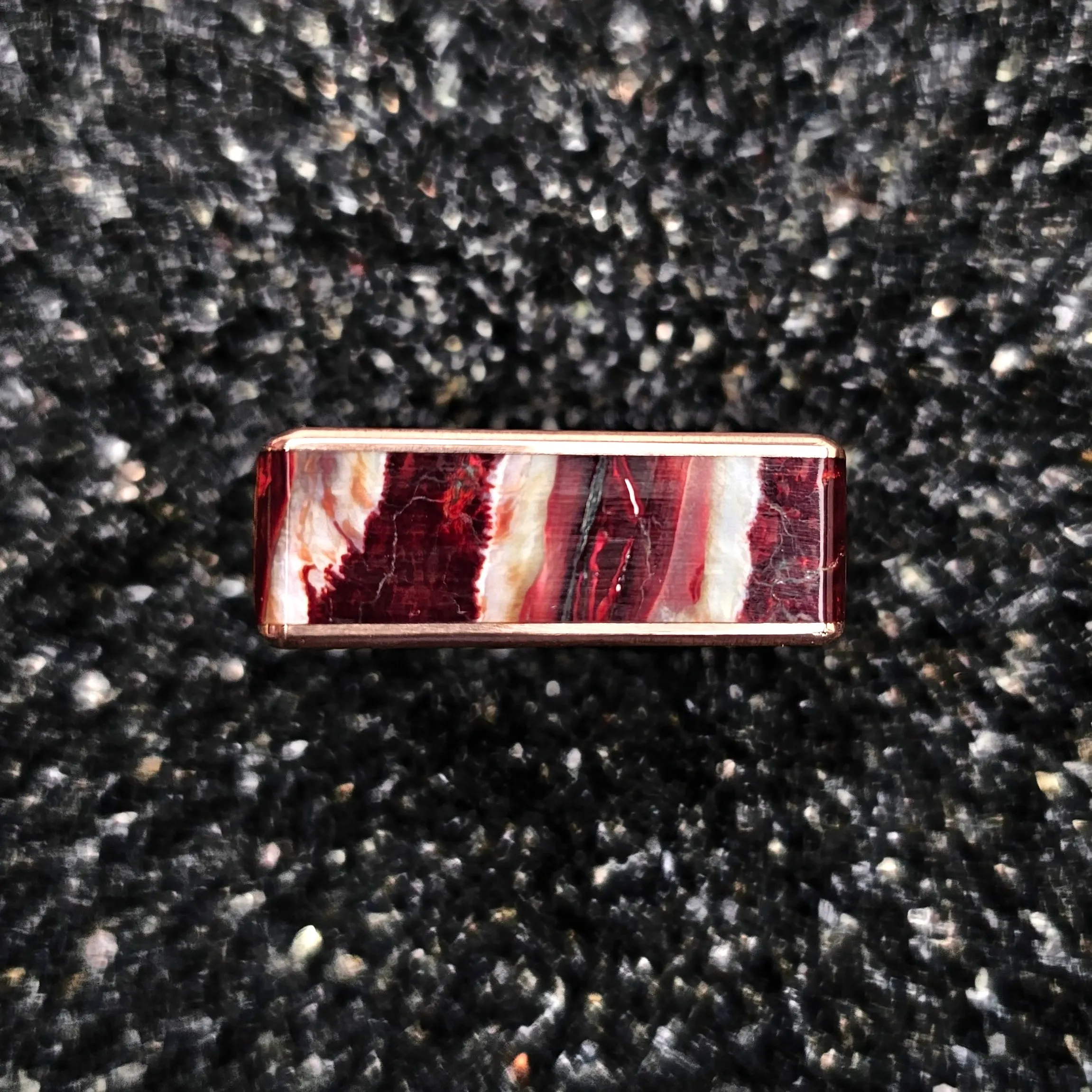 The Throne Ring (Fossilized Woolly Mammoth Tooth, Layered Maple Faced Wood & Copper)